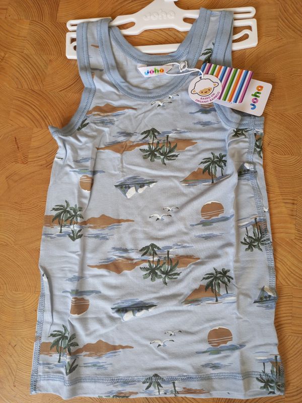 Kinder Unterhemd Bambus Palmen Gr 116/122 Kinder Unterhemd Bambus Palmen Gr 116/122