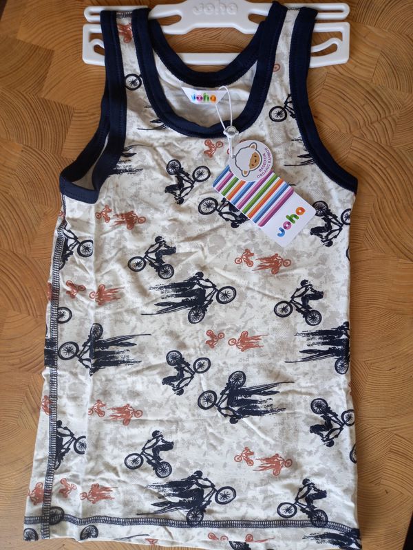 Kinder Unterhemd Bambus Bike Gr 128/134 Kinder Unterhemd Bambus Bike Gr 128/134