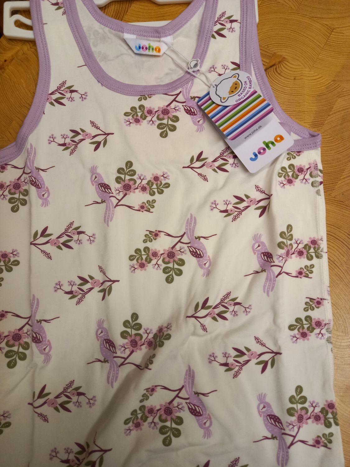 Kinder Unterhemd Bambus Blümchen Gr 146/152