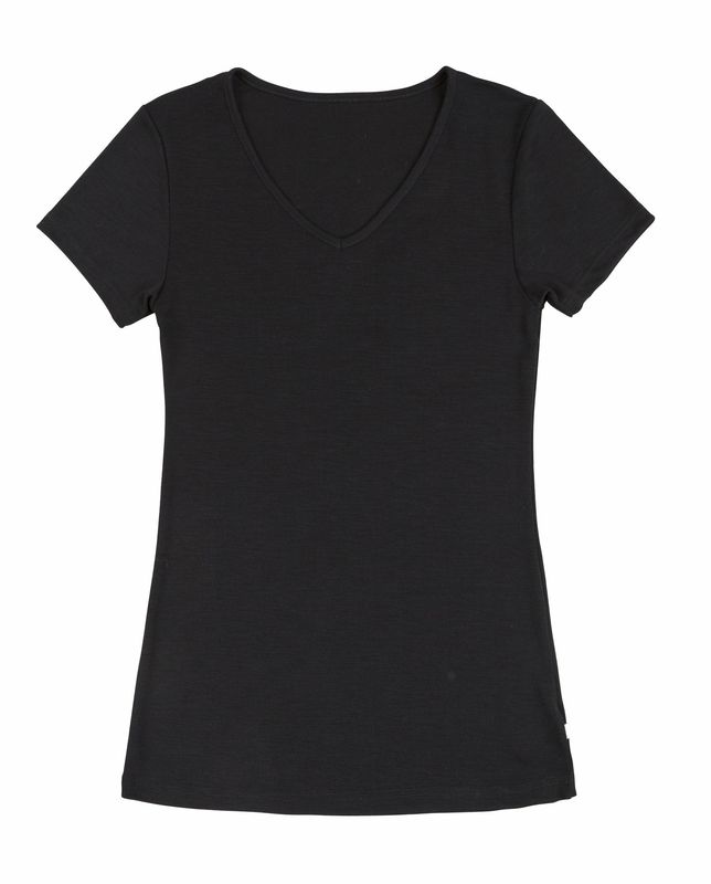 Damen SARA T-Shirt Wolle/Seide schwarz Damen SARA T-Shirt Wolle/Seide schwarz