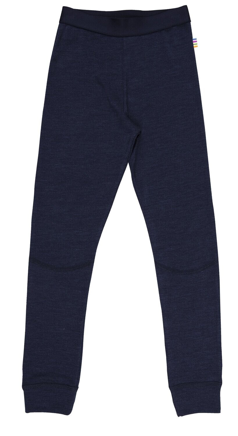 Kinder Legging Wolle/Seide blau