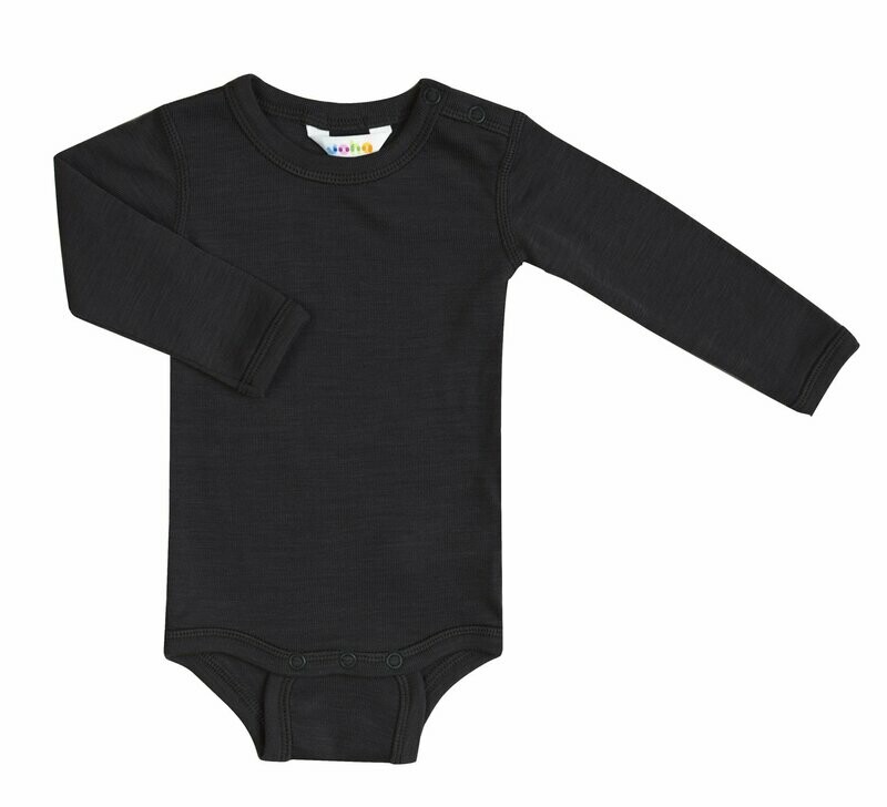 Baby Body lang Arm Wolle/Seide schwarz