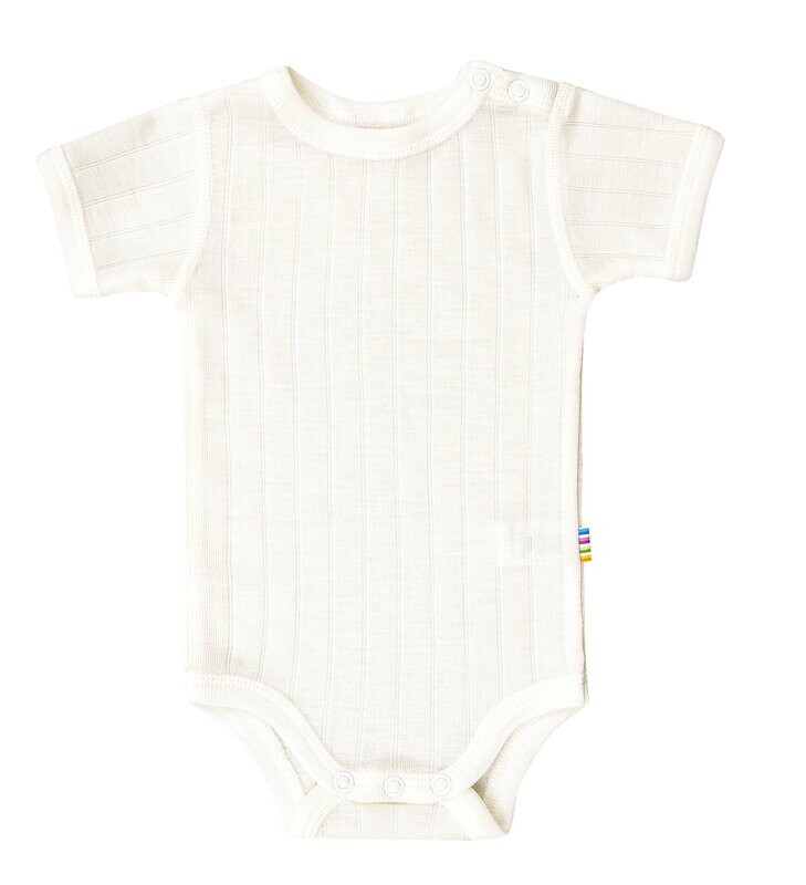 Baby Body kurz Arm Wolle/Seide creme