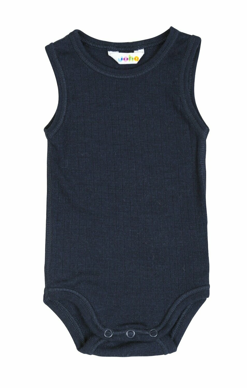 Baby Body ohne Arm Wolle blau