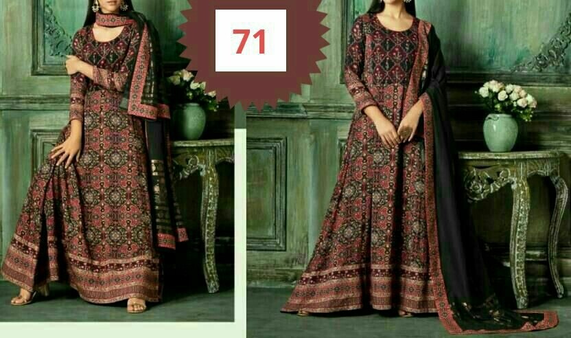 Floor Length Dresses Ajrak print