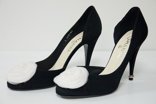 chanel flower heels