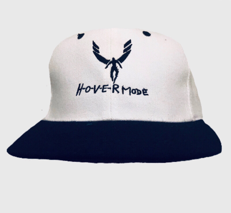White Snap Back Hovermode Black Brim