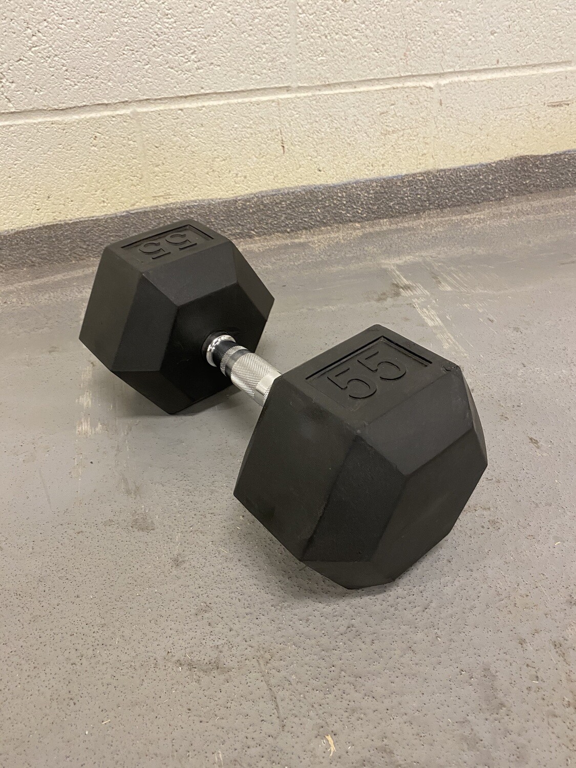 55LB Rubber Hex Dumbbell