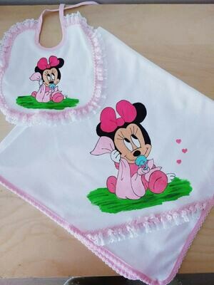 Fralda  minnie com renda no canto (H)