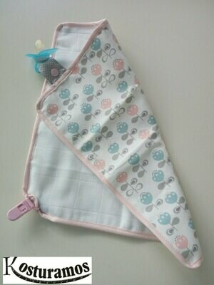 Dou dou flores rosa/ cinzenta Dou dou flores rosa/ cinzenta