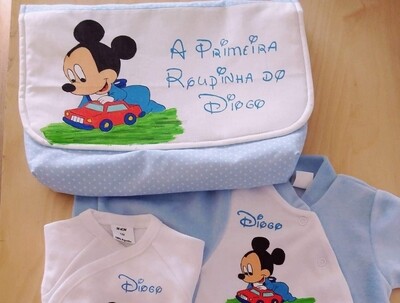 Saco primeira roupinha mickey