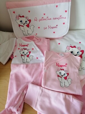 Conjunto primeira roupinha gata Marie