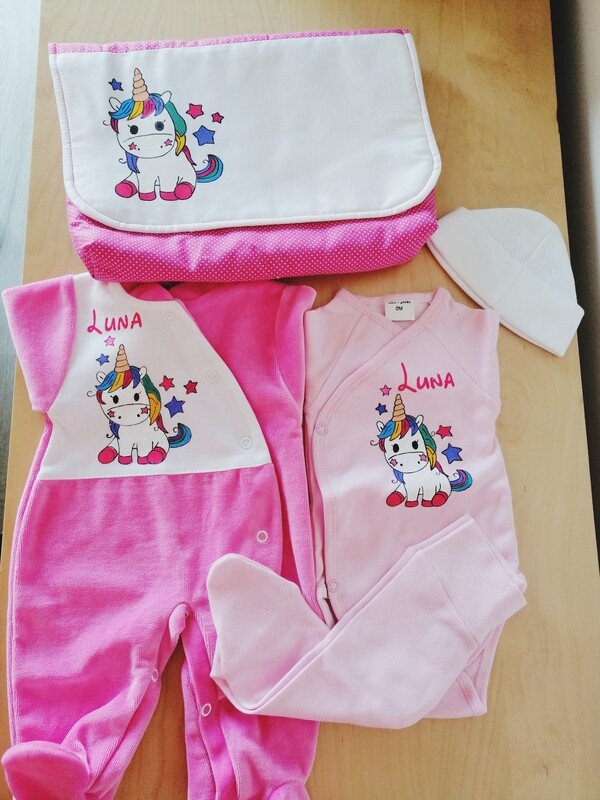 Conjunto primeira roupinha unicórnio
