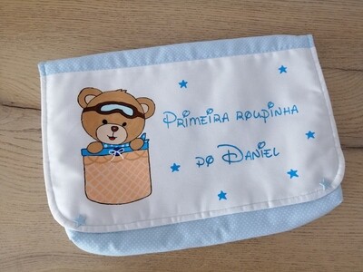 Saco primeira roupinha ursinho no balão Saco primeira roupinha ursinho no balão