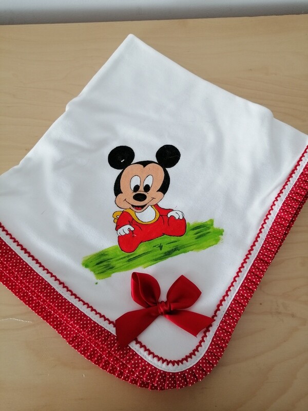 Fralda  mickey (D) com folho á volta