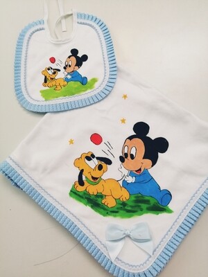 Fralda  mickey (F) com folho à  volta