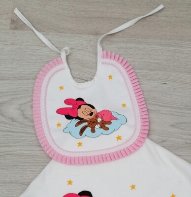 Babete  minnie (B) com folho á volta
