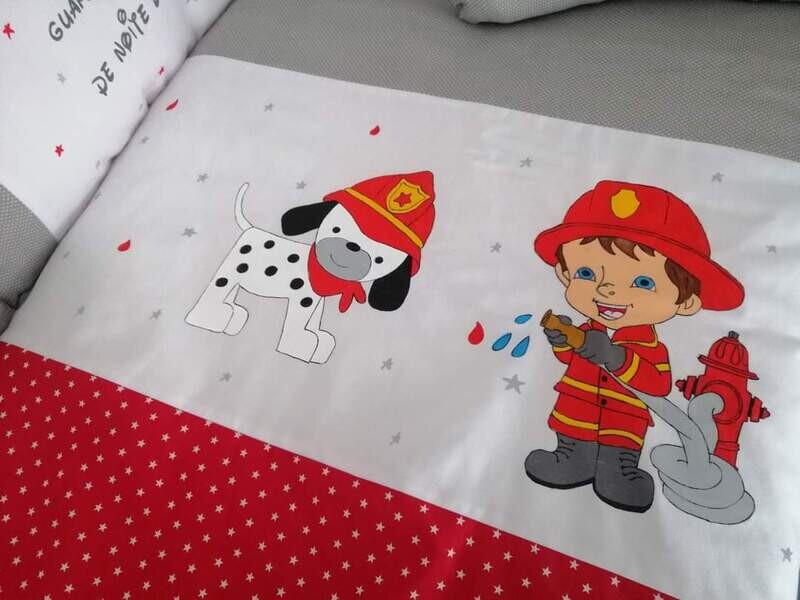 Edredon menino bombeiro