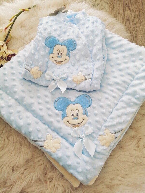 Mantinha e fatinho mickey Outono /Inverno minky