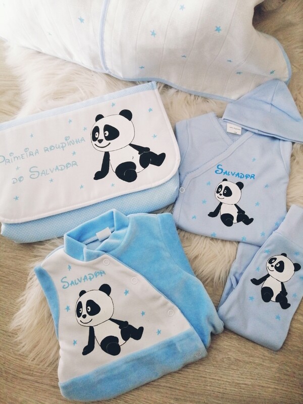 Conjunto primeira roupinha canal panda