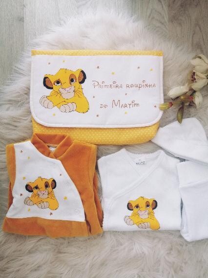 Conjunto primeira roupinha rei leao Simba Simba