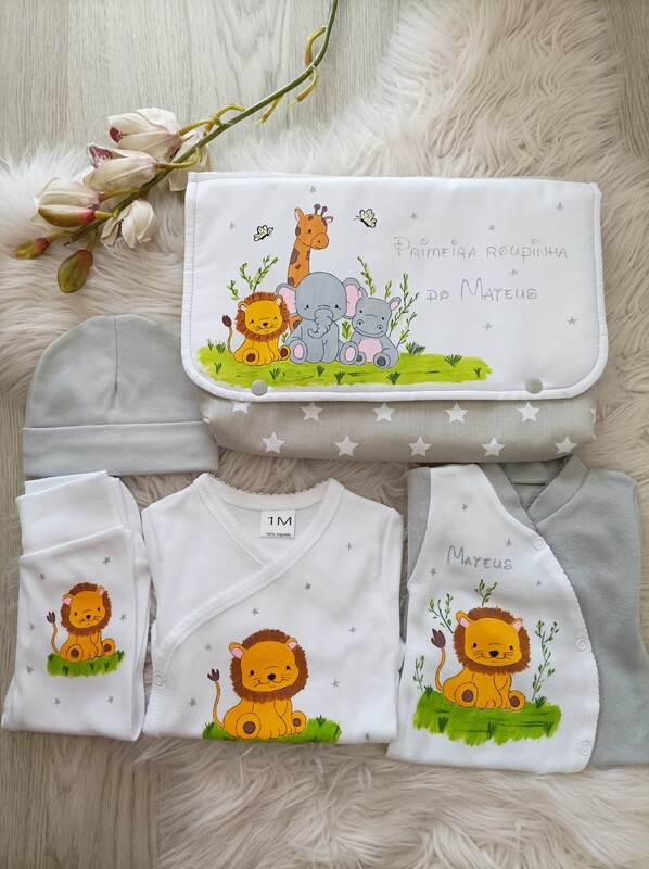 Conjunto primeira roupinha zoo
