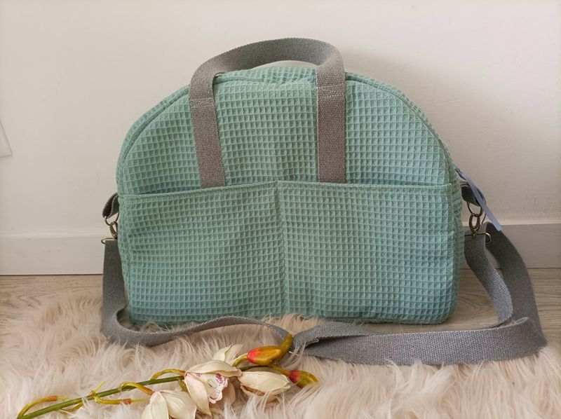 Mala maternidade em tecido waffle