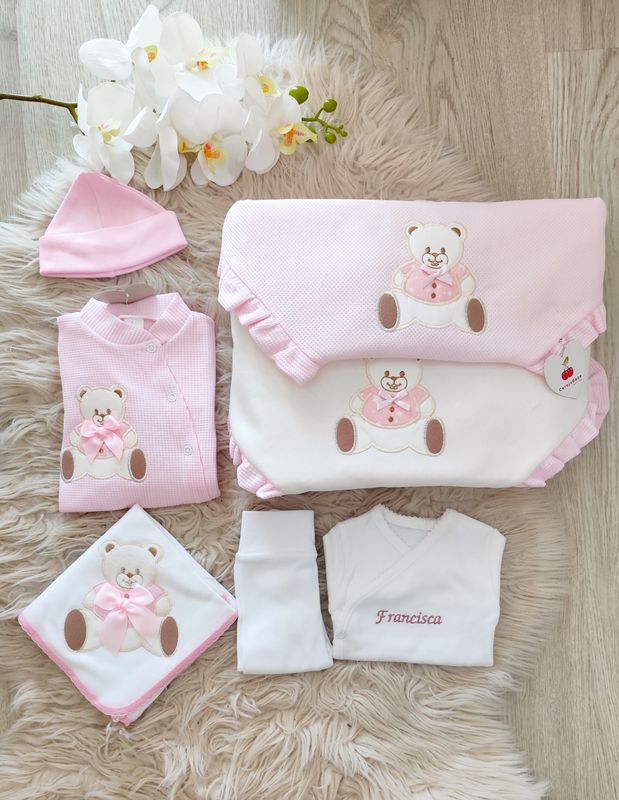 Mantinha e fatinho urso com laço primavera /Verão