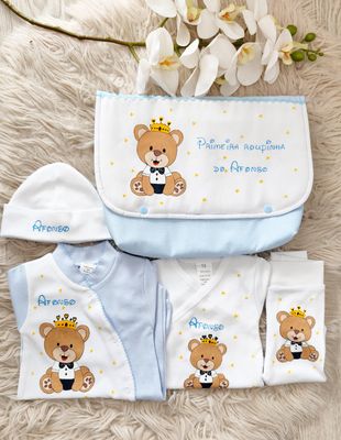 Conjunto primeira roupinha ursinho príncipe