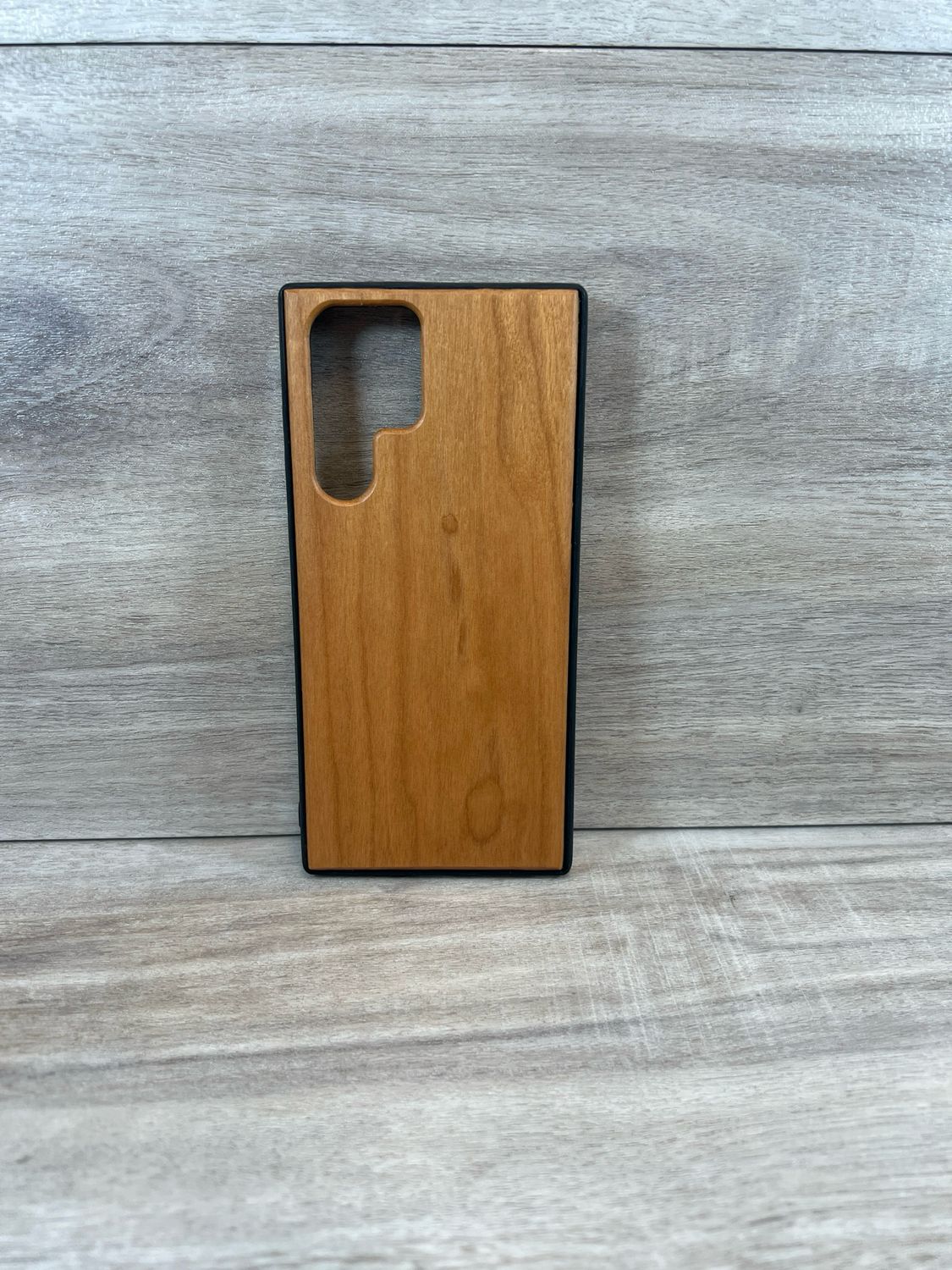 Galaxy S22 Ultra Cherry Wood Case OPEN CAMERA