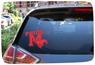 Mathews Mustang Pride Car Window Decal