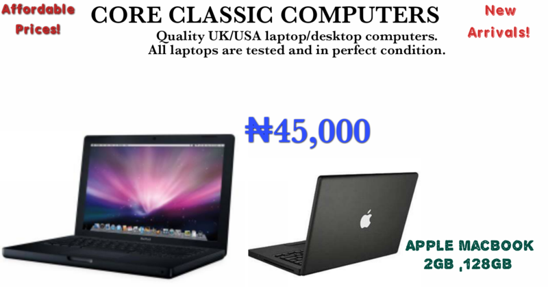 Apple MacBook 2GB RAM ,160GB hard drive. black and white.