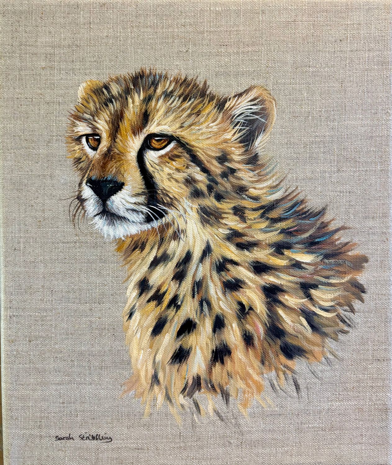 Cheetah original oil on linen canvas