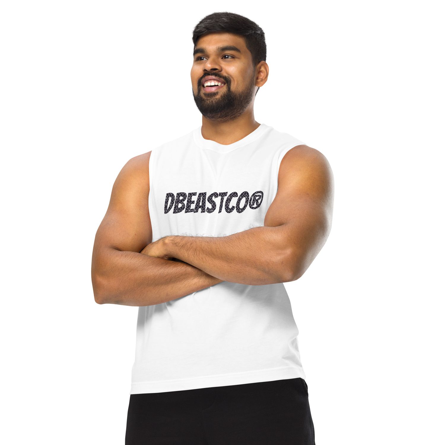 dBeastco White / Black Muscle Shirt