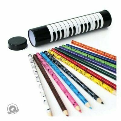 12 Colour Pencils In Keyboard Tin