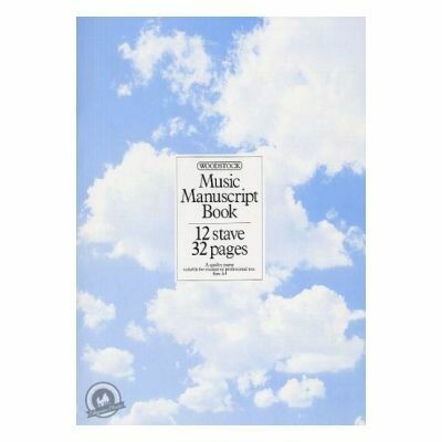 Woodstock Music Manuscript Paper: 12 Stave (32 pages - A4 Stitch)