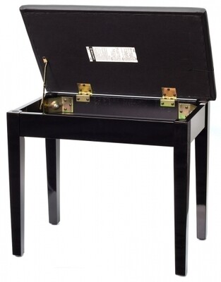Montford Piano Stool with Storage - Gloss Black Finish