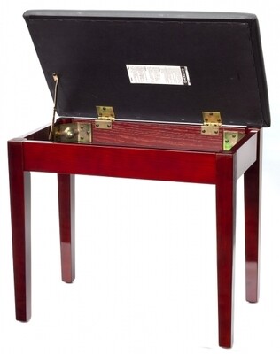 Montford Piano Stool with Storage - Gloss Mahogany Finish