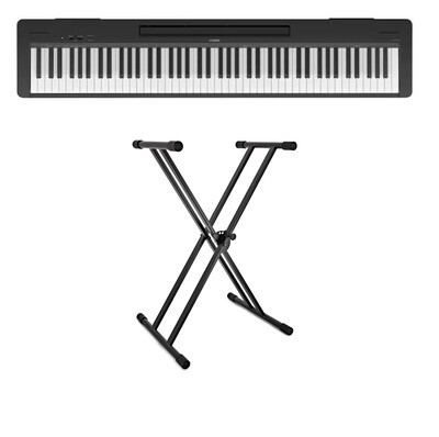 Yamaha **NEW** P-145 Portable Digital Piano (with Double Braced X-Stand
