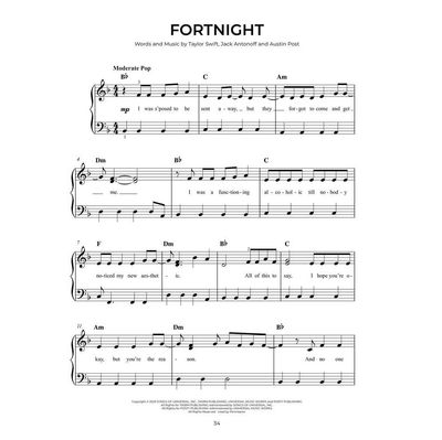 Chart Hits Of 2023-2024 (Easy Piano)