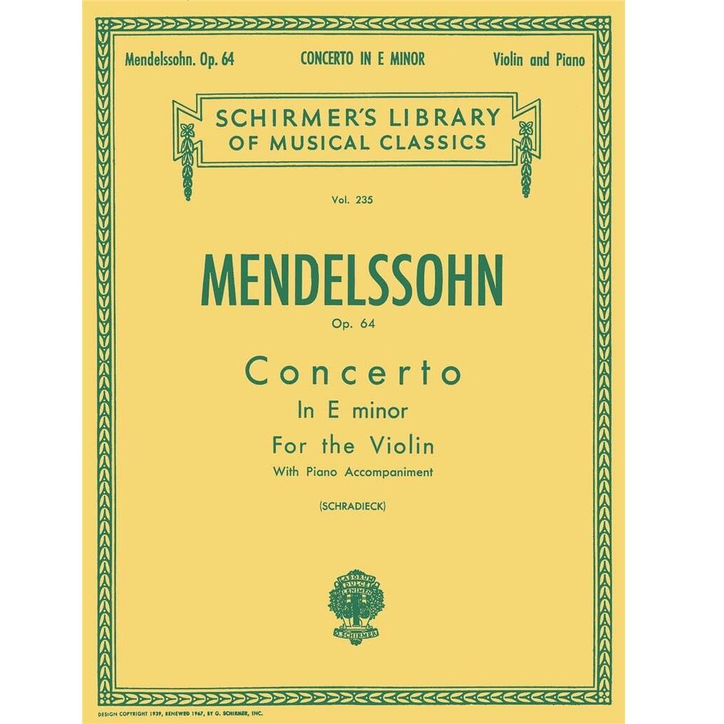 Mendelssohn - Op.64 Concerto in E Minor for the Violin with Piano Accompaniment (Vol.235) - Schradieck