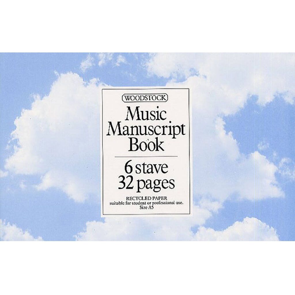 Woodstock Music Manuscript Book: 6 Stave, 32 Pages A5
