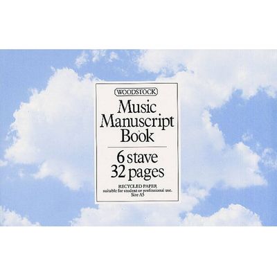 Woodstock Music Manuscript Book: 6 Stave, 32 Pages A5