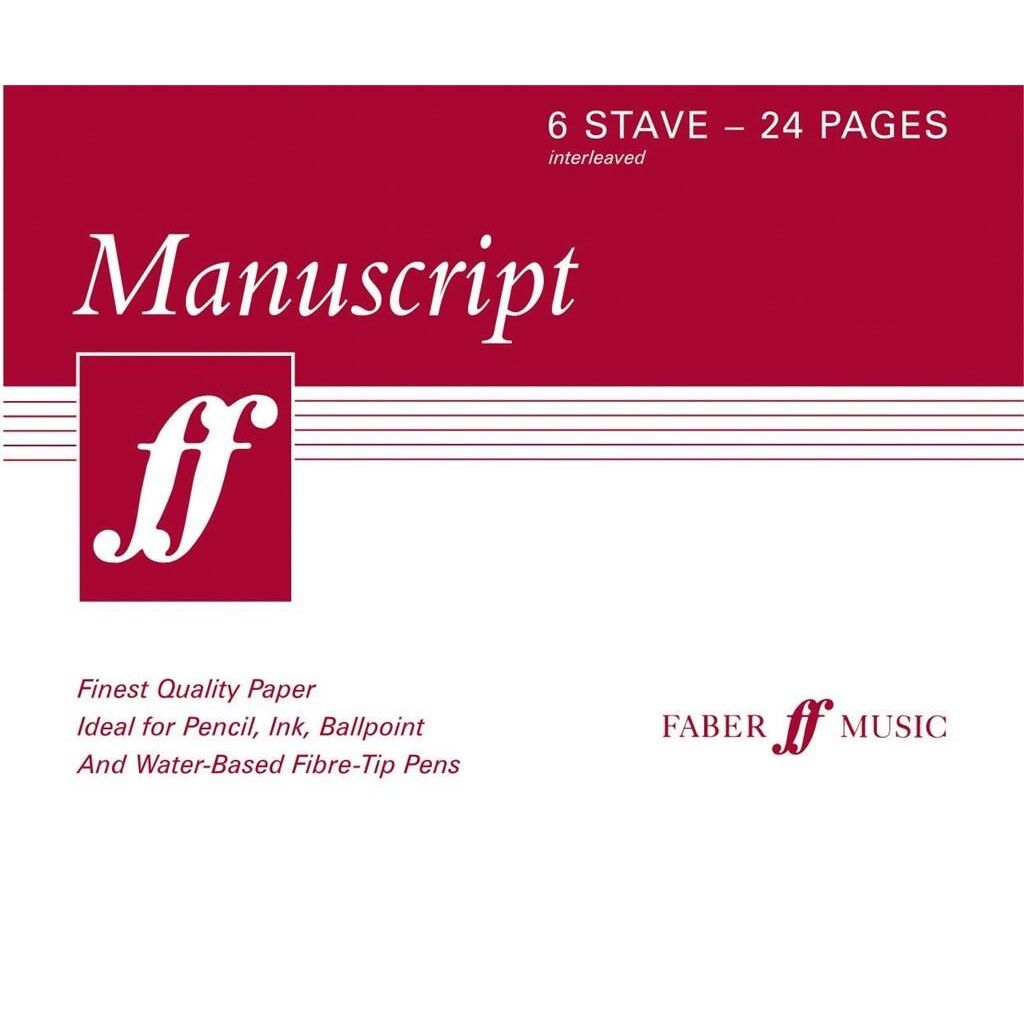Manuscript Paper, Faber Music - 6 Stave Interleaved and 24 Pages