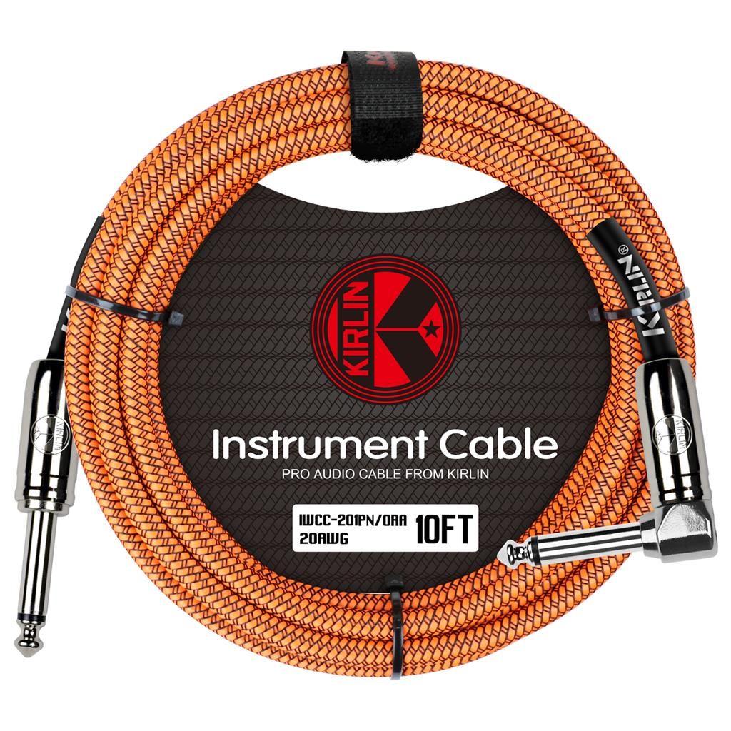 Kirlin Fabric Straight to Angle 10FT Instrument Cable Kirlin Fabric Straight to Angle 10FT Instrument Cable