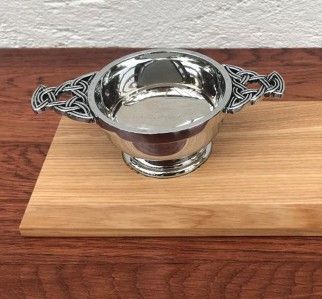 Quaich on Ash Wooden Plaque