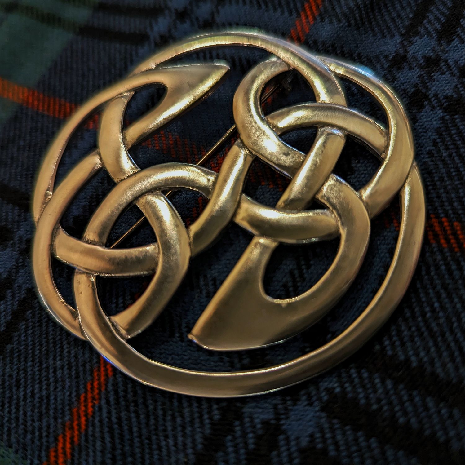 Lindisfarne Antique Finish Plaid Brooch