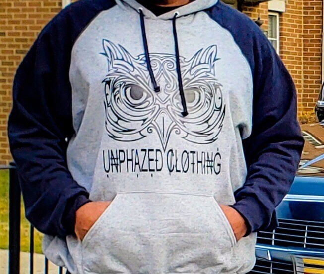 Unisex Unphazed Grey/Blk Sleeves Hoodie