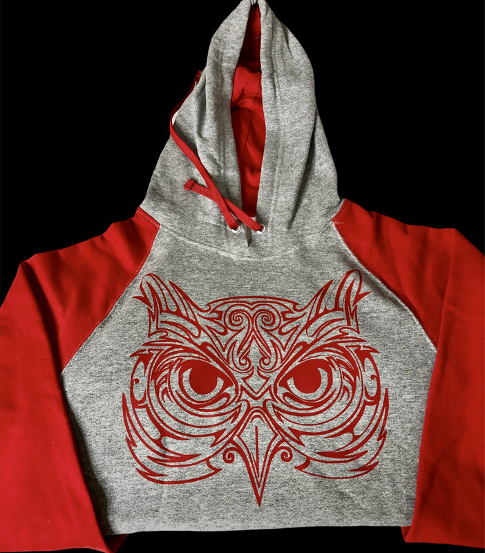 Unisex Unphazed Grey/Red Sleeves Hoodie