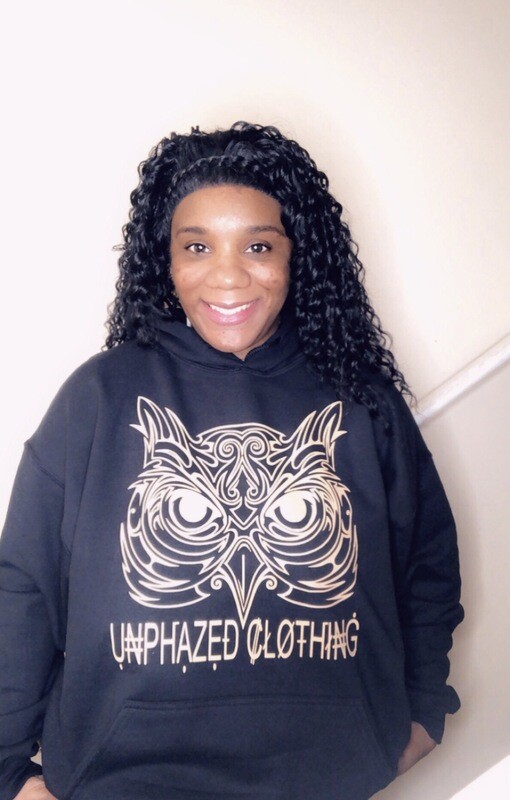 Unisex Unphazed Black/Tan Owl Hoodie